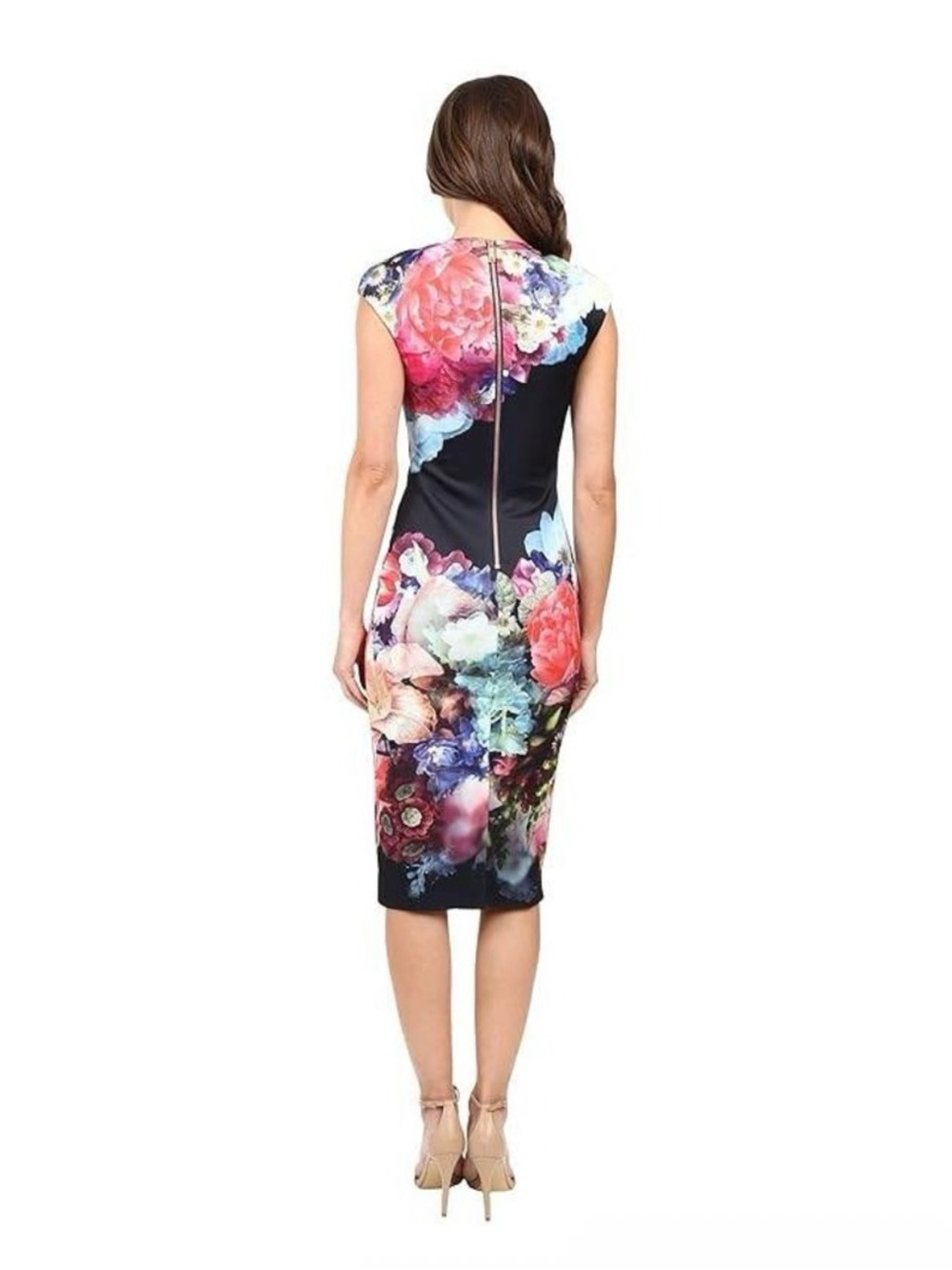 NWT TED BAKER BLACK BRYNEE FLORAL SCUBA SHEATH DRESS SIZE 2(TED BAKER) - Picture 10 of 14